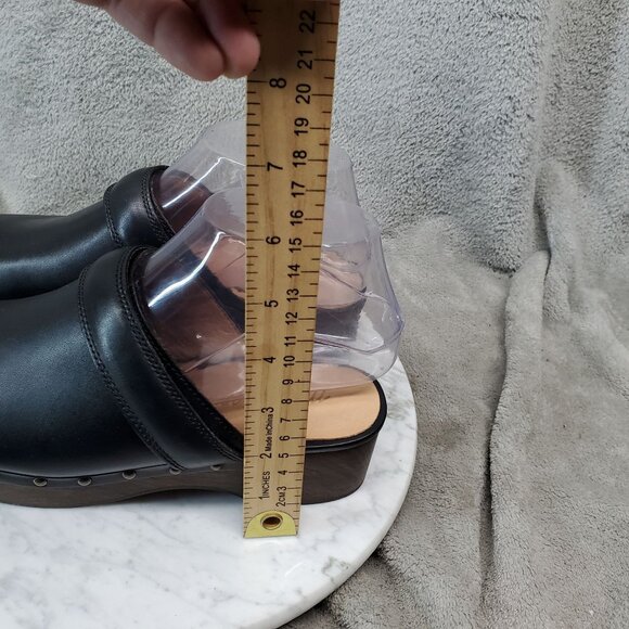 Madewell Shoes Womens Size 6.5 The Cecily Black Leather Clogs - Picture 5 of 9